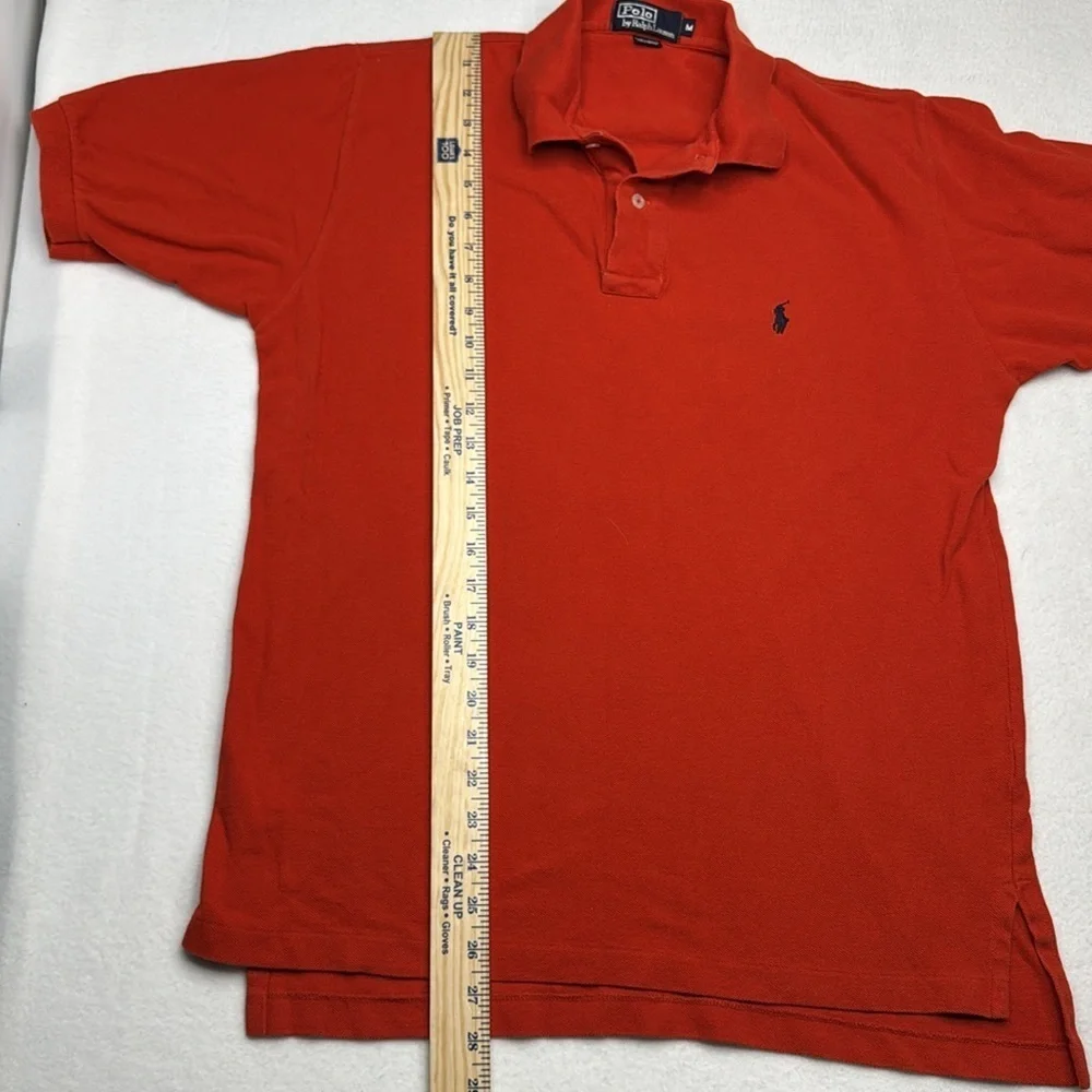 Ralph Lauren men’s polo shirt size M Medium orange 100% cotton vintage Y2K